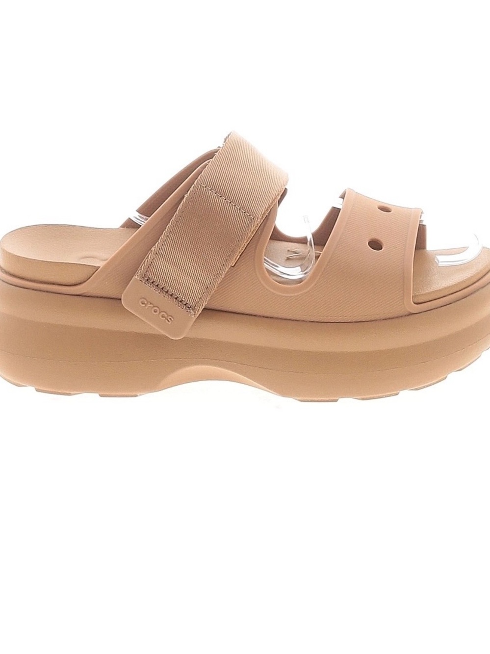 CROCS SoHo two strap chunkyPlatform Slide Sandal in Tan/Taupe